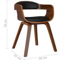 Eetkamerstoelen 4 st gebogen hout en kunstleer zwart - thumbnail