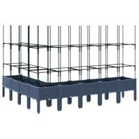 Plantenbak met latwerk 200x160x142,5 cm polypropeen grijs - thumbnail