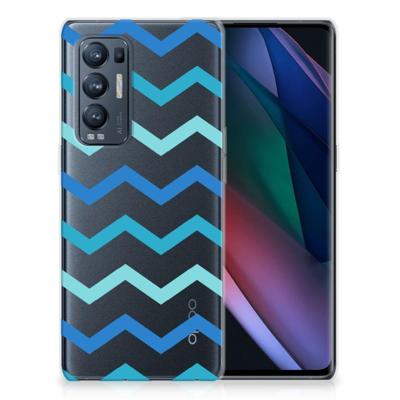 OPPO Find X3 Neo | TPU bumper | Zigzag Blauw OPPO Find X3 Neo | TPU bumper | Zigzag Blauw