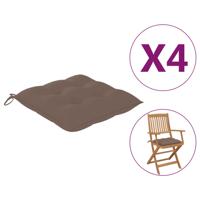 VidaXL Stoelkussens 4 st 40x40x7 cm oxford stof taupe - thumbnail