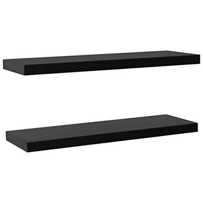 Wandschappen zwevend 2 st 120x20x3,8 cm zwart