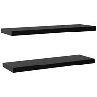 Wandschappen zwevend 2 st 120x20x3,8 cm zwart - thumbnail
