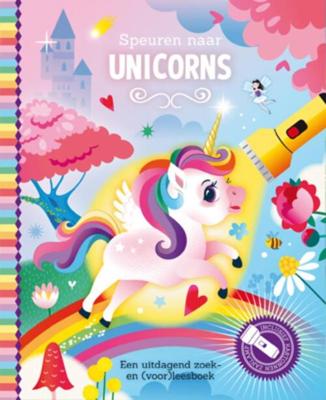Lantaarn Publishers Speuren naar unicorns zoekboek met kartonnen zaklamp Lantaarn Publishers Speuren naar unicorns zoekboek met kartonnen zaklamp