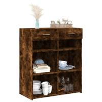Dressoir 80x42,5x93 cm bewerkt hout gerookt eikenkleurig - thumbnail