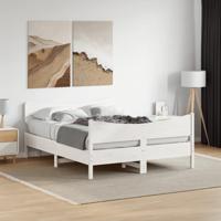 Bedframe zonder matras massief grenenhout wit 140x190 cm - thumbnail