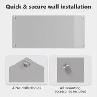 VidaXL Keuken spatscherm lichtgrijs 90 x 40 cm gehard glas - thumbnail