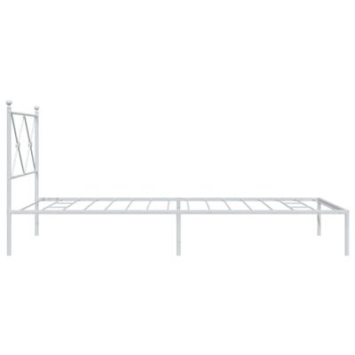 Bedframe met hoofdbord metaal wit 107x203 cm