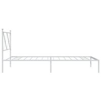 Bedframe met hoofdbord metaal wit 107x203 cm - thumbnail