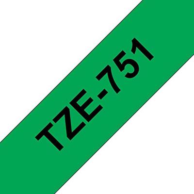 Labeltape Brother TZe, TZ TZe-751 PET Tapekleur: Groen Tekstkleur:Zwart 24 mm 8 m Labeltape Brother TZe, TZ TZe-751 PET Tapekleur: Groen Tekstkleur:Zwart 24 mm 8 m