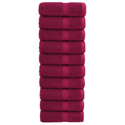 VidaXL Premium washandjes solund 10 stuks bordeaux 30x30 cm 600 g/m²