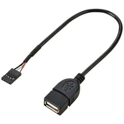 Renkforce RF-5719746 USB-kabel USB 2.0 Shrouded header 4-polig, USB-A bus 0.20 m Zwart Renkforce RF-5719746 USB-kabel USB 2.0 Shrouded header 4-polig, USB-A bus 0.20 m Zwart