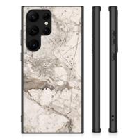 Samsung Galaxy S23 Ultra Marmeren Print Telefoonhoesje Marmer Beige - thumbnail