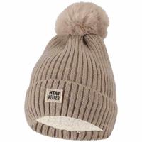 Heatkeeper Thermo Muts met Pompon Dames Beige Melange - thumbnail