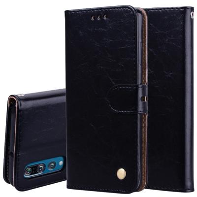 Business stijl olie Wax textuur horizontale Flip lederen case voor Huawei P30 met houder & kaartsleuven & portemonnee (zwart)