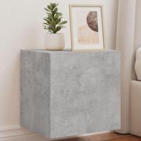 Tv-wandmeubelen met LED 2 st 40,5x35x40 cm betongrijs - thumbnail