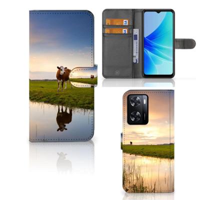 PPO A57 | A57s | A77 4G | Telefoonhoesje | Met pasjeshouder | Koe