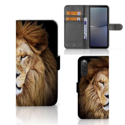 Sony Xperia 10 V | Telefoonhoesje | Met pasjeshouder | Leeuw Sony Xperia 10 V | Telefoonhoesje | Met pasjeshouder | Leeuw