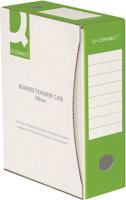 Q-CONNECT archiefdoos, A4, rug 10 cm, in karton van 400 g/m², wit-groen - thumbnail