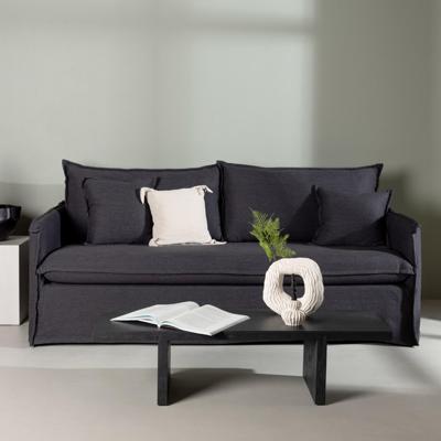 Nohr 3-zits Bank 'Elden' Linnen, kleur Zwart