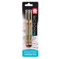 Sakura blisterkaart pigma micron pn zwart, rood, 2 stuks - thumbnail