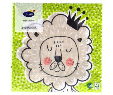 Duni Servetten Playful Lion King 33x33 cm 20 Stuks