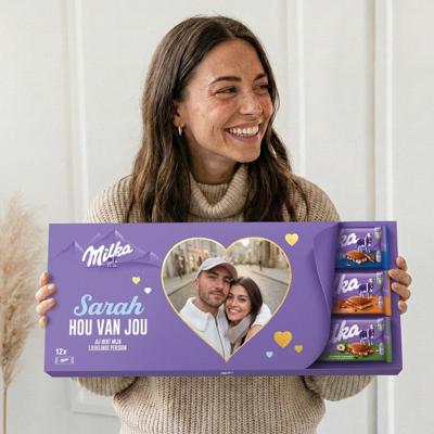 Mega Milka reep met naam en foto bedrukken - 12 repen