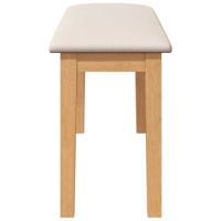 Bank 90 cm massief hout rubber - thumbnail