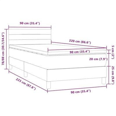 Boxspring met matras fluweel donkergrijs 90x220 cm