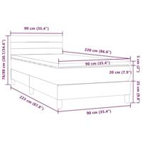 Boxspring met matras fluweel donkergrijs 90x220 cm - thumbnail