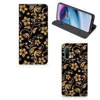 OnePlus Nord CE 5G Smart Cover Gouden Bloemen - thumbnail