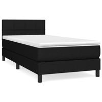 Boxspring met matras stof zwart 140x200 cm - thumbnail
