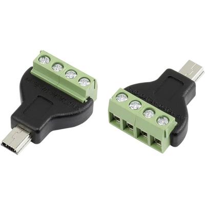 TRU COMPONENTS MN-USB4M USB-connector met schroefaansluiting Stekker, recht Micro-USB-stekker type B Inhoud: 1 stuk(s)