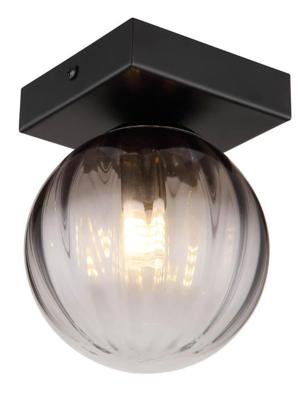 Globo PlafondlampDallerta zwart met smoke glas - 15216-1