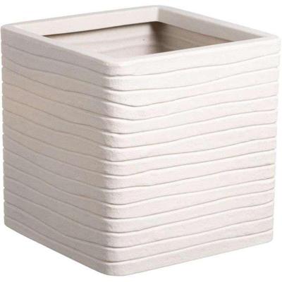 Bloempot Strata Banbury Lichtgrijs 31 x 31 x 31 cm Plastic Vierkant