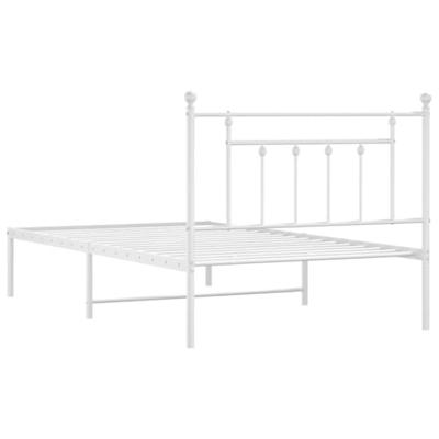 Bedframe met hoofdbord metaal wit 107x203 cm