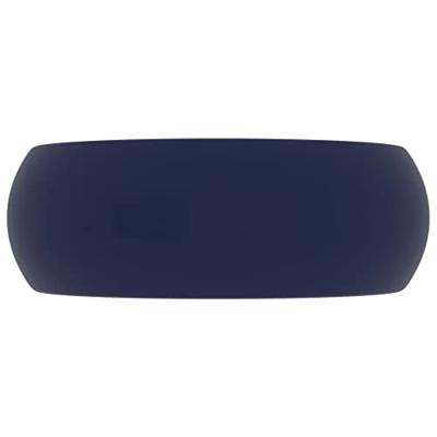 VidaXL Wastafel rond 40x15 cm keramiek mat donkerblauw
