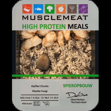 Muscle Meat High Protein Meals Kipfilet Chunks Risotto Fungi 450 g bij Jumbo