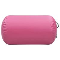 VidaXL Gymnastiekrol met pomp opblaasbaar 100x60 cm pvc roze - thumbnail
