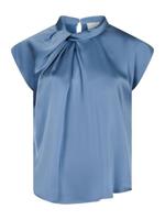 Neo Noir Blouse Fleur Drapy Satin | Dusty blue - thumbnail