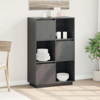 Hoge kast 74x35x117 cm massief grenenhout grijs - thumbnail