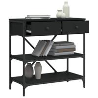 Wandtafel 75x34,5x75 cm bewerkt hout zwart - thumbnail