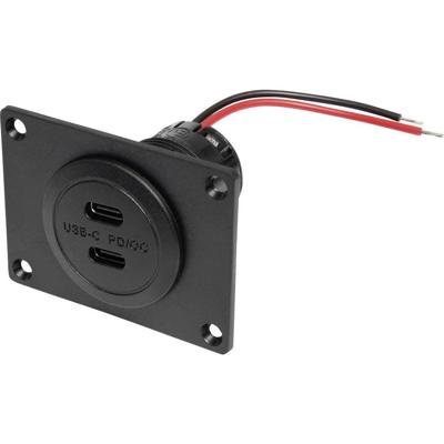 ProCar Power USB-C Doppelsteckdose PD/QC ohne LED mit Montageplatte Power USB-C dubbele stekkerdoos PD/QC zonder LED met montageplaat Stroombelasting (max.): 3 ProCar Power USB-C Doppelsteckdose PD/QC ohne LED mit Montageplatte Power USB-C dubbele stekkerdoos PD/QC zonder LED met montageplaat Stroombelasting (max.): 3
