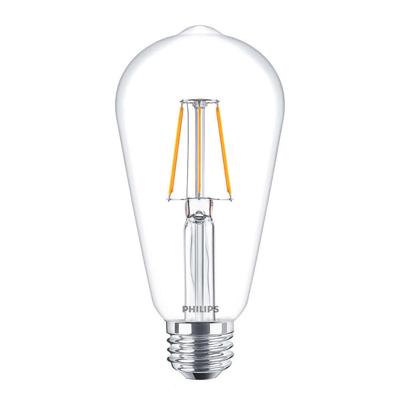 Philips E27 LED Filamentlamp - Transparant - Warm wit licht - 4W vervangt 40W