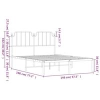 Bedframe met hoofdbord metaal zwart 140x190 cm - thumbnail