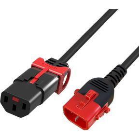 ACT Netsnoer C13 IEC Lock+ - C14 IEC Lock Dual Locking zwart 1,5 m, PC3602 ACT Netsnoer C13 IEC Lock+ - C14 IEC Lock Dual Locking zwart 1,5 m, PC3602