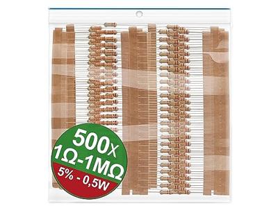 Quadrios 22P105 22P105 Koolfilmweerstand assortiment Axiaal bedraad 0.5 W 5 % 1 set(s)