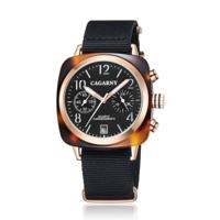 CAGARNY 6883 Fashion waterdichte polychromatische metalen shell quartz horloge met canvas armband - thumbnail