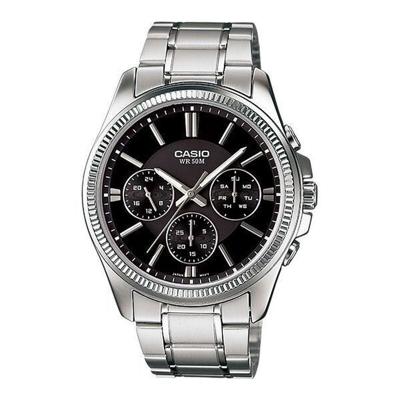 Casio ENTICER GENT Zwart Zilverkleurig (Ø 35 mm) Heren horloge