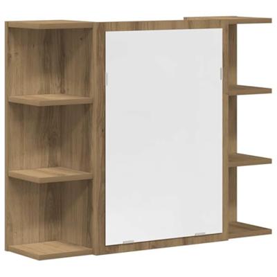 3-delige Badkamermeubelset bewerkt hout artisanaal eikenkleur