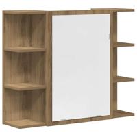 3-delige Badkamermeubelset bewerkt hout artisanaal eikenkleur - thumbnail